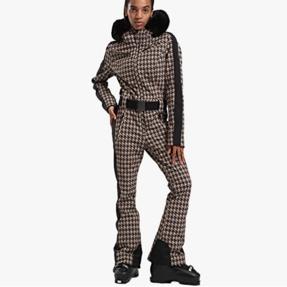 Houndstooth ski suit one piece GSOU SNOW